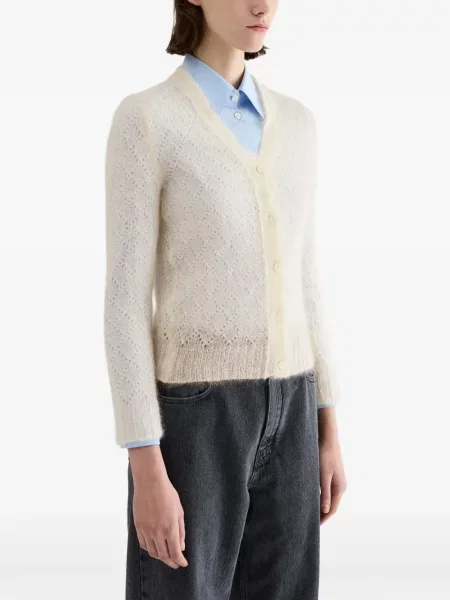 Cardigan Jil Sander tricotate alb