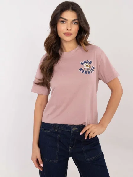 Bluză Fashionhunters cu inscripții roz