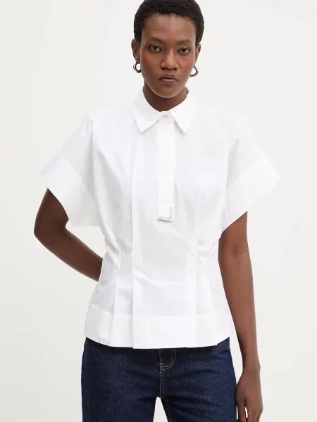 Karl Lagerfeld bluză din uni alb