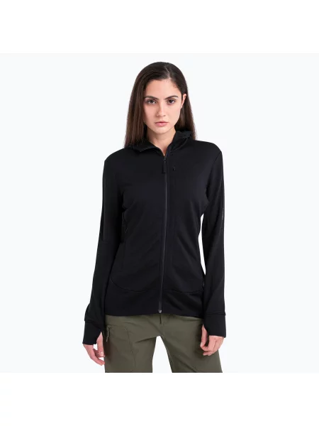 Bluza trekkingowa icebreaker Merino Quantum IV Zip Hoodie black czarna