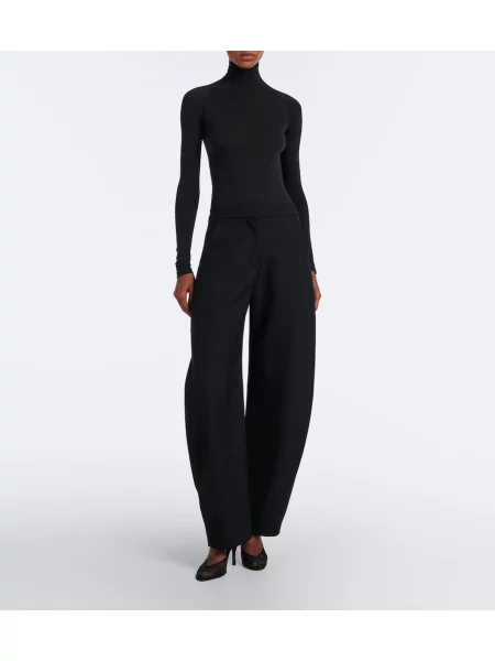 Pantaloni Alaïa de lână negru