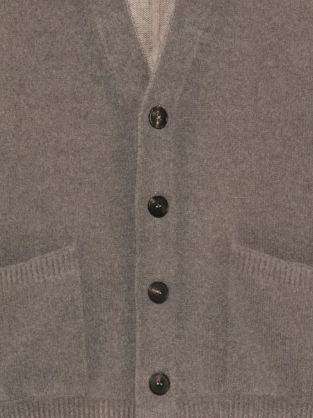 Cardigan Arovescio tricotate maro