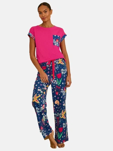 Love & roses Pijama marin / galben / roz albastru