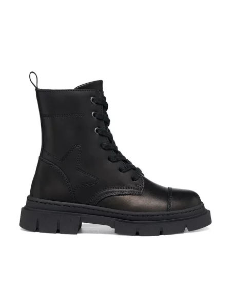 Geox bocanci pentru copii din piele KARSYN negru