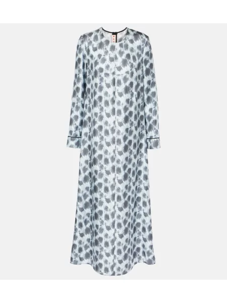 Rochie maxi Marni de mătase cu imagine de costum