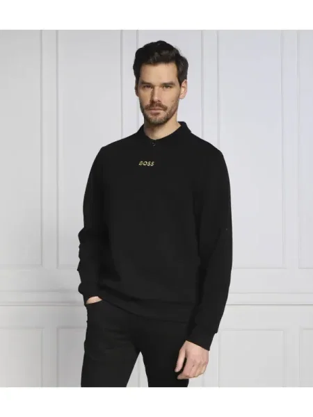 BOSS GREEN Polo Pirax Gold 01 | Relaxed fit negru