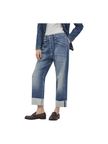 Krótkie proste jeansy Mac niebieskie