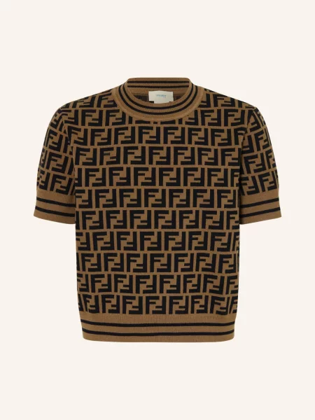 Fendi Pletené Tričko hnědá černá