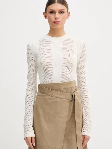 Sisley sweter ażurowy beżowy