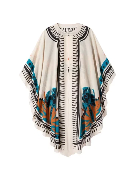 Płaszcz La Doublej w kwiatki z nadrukiem