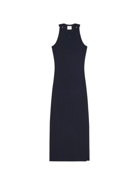 Rochie midi Courreges tricotate cu cataramă albastru