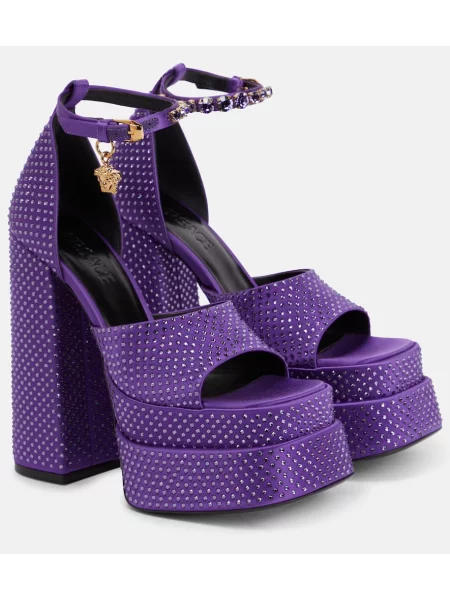 Sandale Versace cu platformă violet