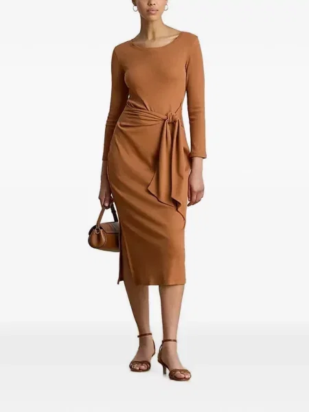 Φόρεμα Lauren Ralph Lauren γραβάτες καφέ