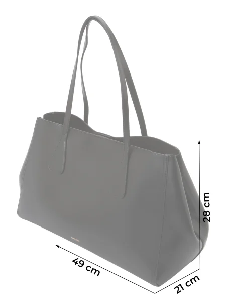 Pocnitură geantă shopper Calvin Klein din piele negru