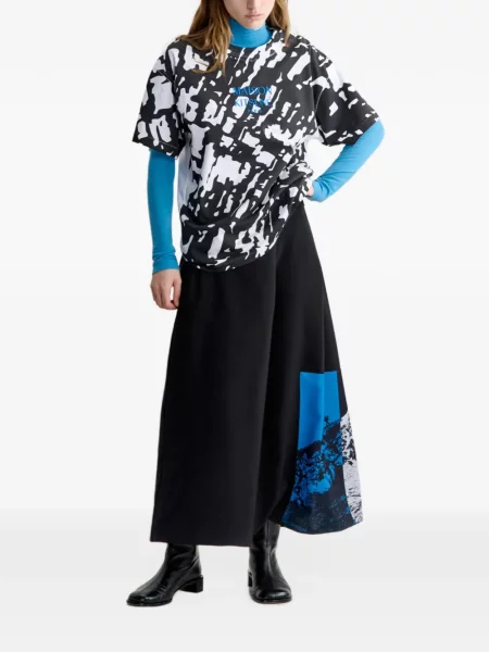Fusta maxi Maison Kitsune în linie A negru