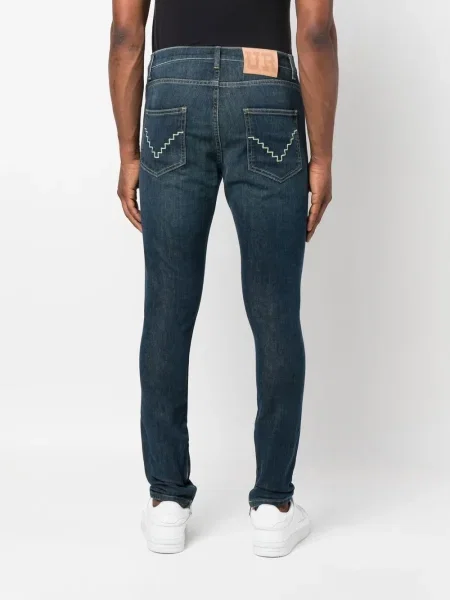 Blugi skinny United Rivers cu broderie albastru