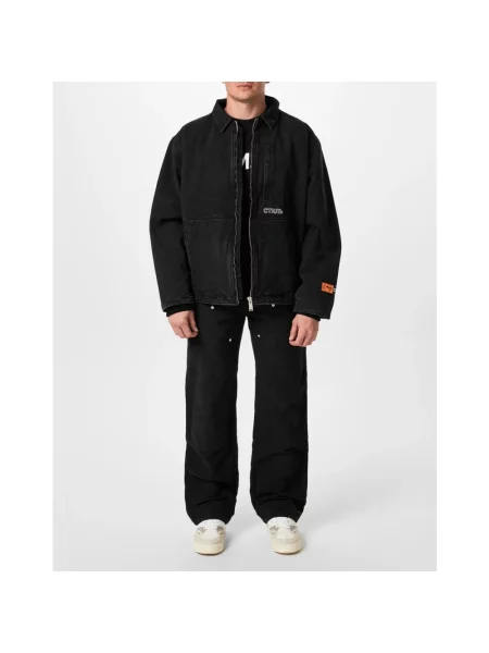 Lniana kurtka Heron Preston z logo czarna