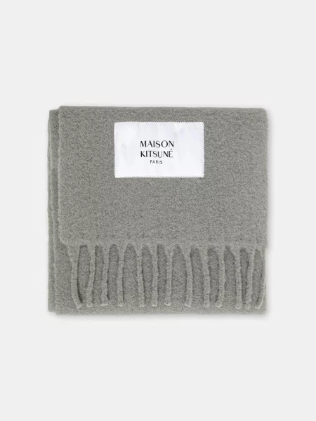 Szal Maison Kitsune z alpaki z logo zielona