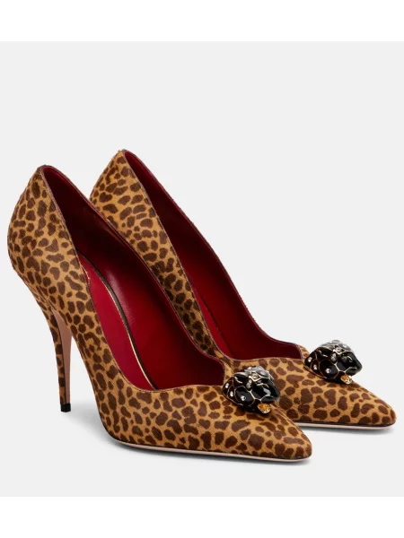 Pantofi cu toc Valentino Garavani cu imagine cu model leopard maro