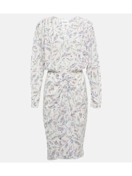 Rochie midi Marant Etoile din jerseu până la genunchi de costum alb