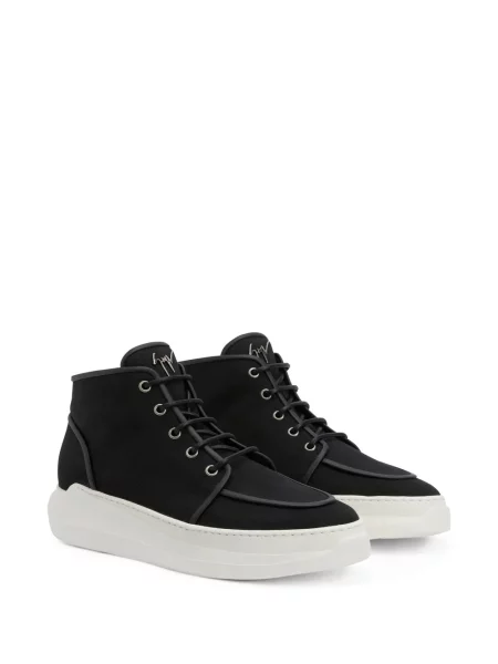 Sneakerși Giuseppe Zanotti cu șireturi din dantelă negru