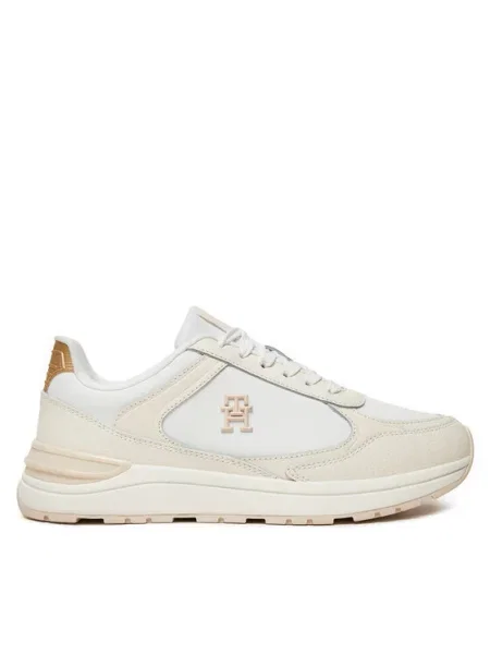 Кожени маратонки Tommy Hilfiger CASUAL FASHION RUNNER LTHR бяло