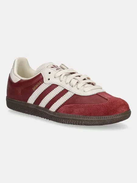 Adidas Originals sneakersy skórzane Samba OG J bordowy