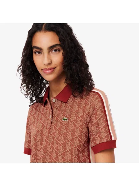 Lacoste поло Monogram коричневе