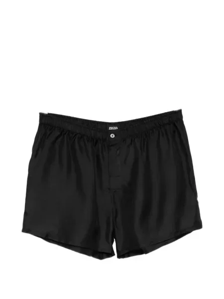 Pantaloni scurți Zegna de mătase negru
