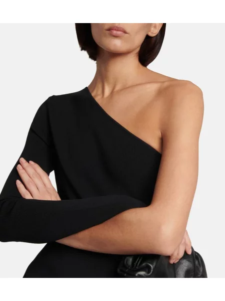 Rochie maxi Victoria Beckham tricotate cu un umăr gol de costum negru