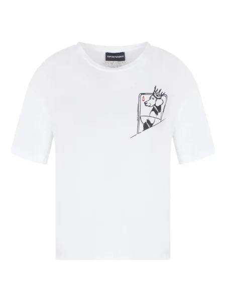 Tricou Emporio Armani cu imagine alb
