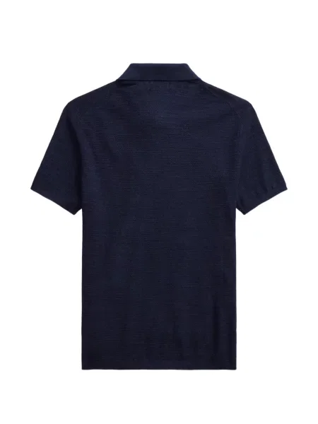 Matlasat tricou polo Polo Ralph Lauren cu decolteu rotund cu autograf roșu