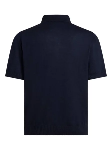 Polo Etro cu broderie tricotate albastru