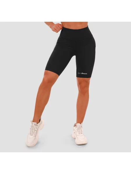 Szorty fitness slim z wysoką talią Biker czarne