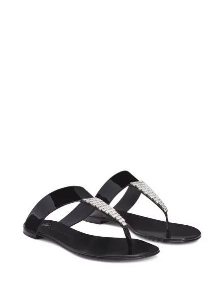 Sandale Giuseppe Zanotti fără toc negru