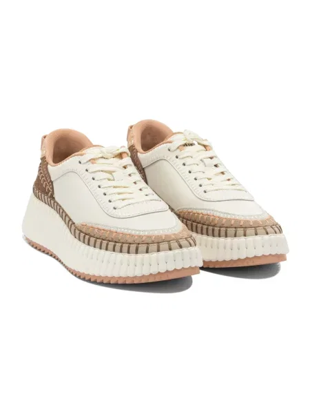 Sneakersy Chloe Nama skórzane beżowe