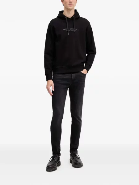 Hanorac cu glugă Armani Exchange negru
