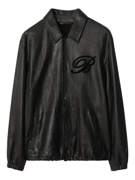 Geanta de piele Burberry cu autograf negru