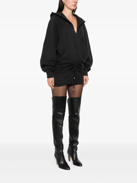 Rochie mini The Attico cu glugă de costum negru