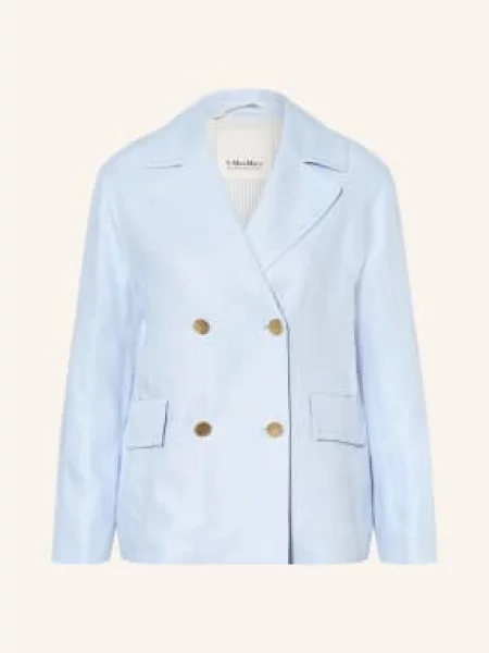 S Max Mara Lněný Blejzr Avenue tmavě modrá