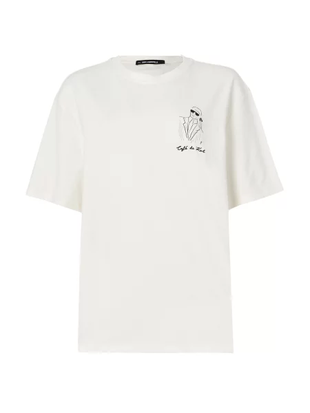 Karl Lagerfeld Tricou Karl Lagerfeld x Jorge Parra crem negru