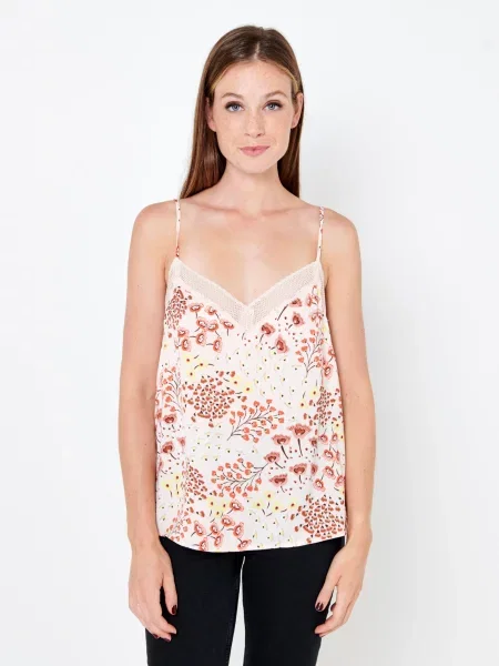 Top Camaïeu w kwiatki biały