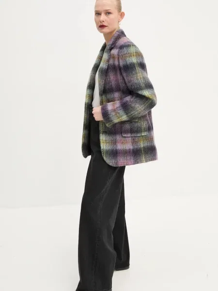 Піджак з домішкою вовни PS Paul Smith однобортний візерунок фіолетовий