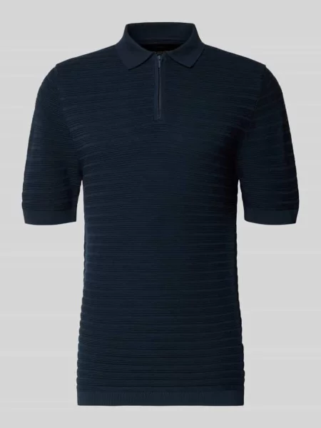 Koszulka polo o kroju regular fit z krótkim zamkiem błyskawicznym Mcneal granatowa