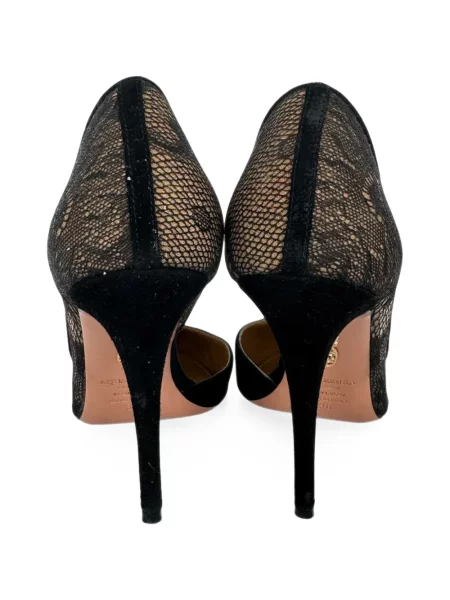 Pantofi cu toc Aquazzura din dantelă negru