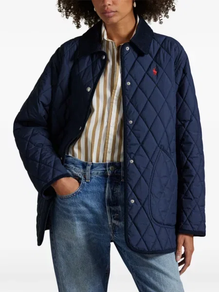 Fleece polo Polo Ralph Lauren με κέντημα με λαιμόκοψη v κόκκινο