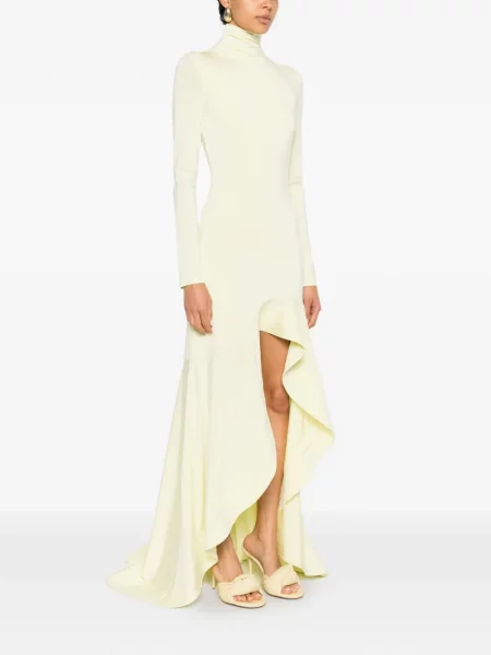 Rochie Stella Mccartney cu volane asimetrică galben