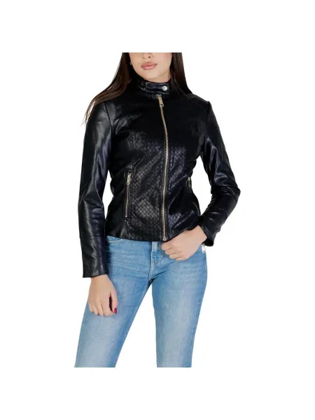 Guess Geacă din imitație de piele negru