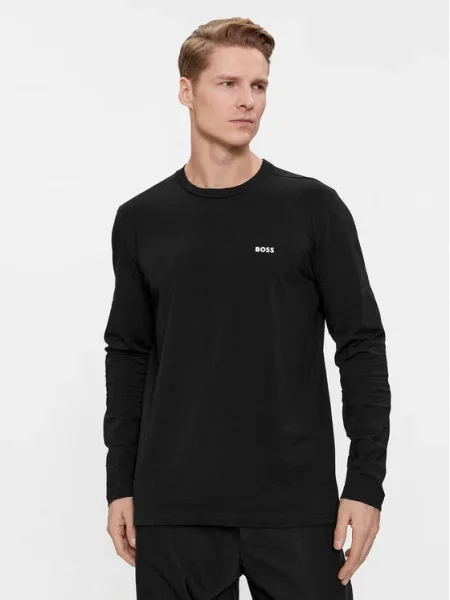 Lung tricou cu mânecă lungă Boss stretch negru