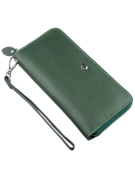 Кожаный кошелек St Leather Accessories зеленый